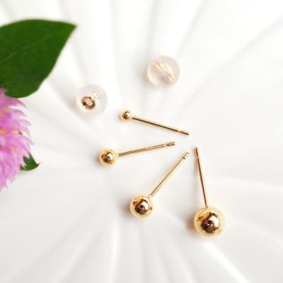 China Vintage factory direct sales cute earrings small round pearl minimalist earrings daily use cheap price 18K earrings for sale