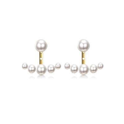 China New Vintage Style Women Earrings Jewelry Pearl Stud Helix Shaped Earrings Beautiful Non Tarnish Unique High Quality Earrings for sale