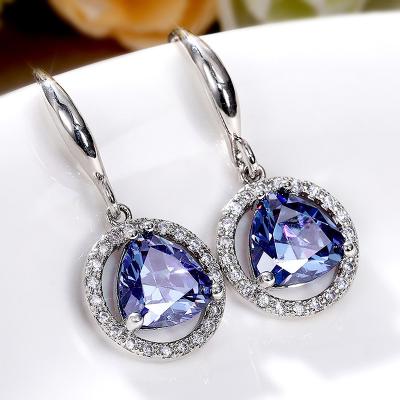 China Simple And Mysterious Vintage Purple Zircon Earrings Diamond Earrings For Women Hoop Birthday Gifts Earring for sale