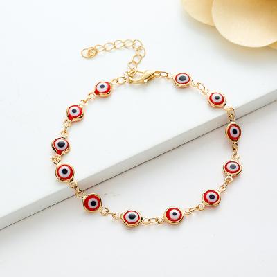 China CLASSIC Gold Bangle Adjustable Chain For Women Girls Personalized Evileye Turkish Red Bangle Luxury Bangle for sale