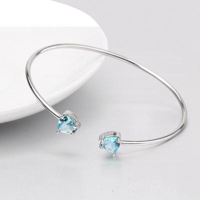 China Girl Woman Charm Designer CLASSIC Bracelet Jewelry Cuff Bracelet For Women Blue Green Zircon Bracelet Bangle for sale