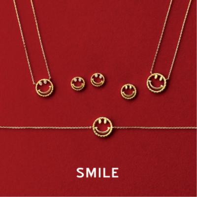 China CLASSIC Smiley Face Women Necklace 4Pcs Set Fashion Smiley Face Necklaces Ring And Necklace Jewelry Earring Bracelet Sets for sale