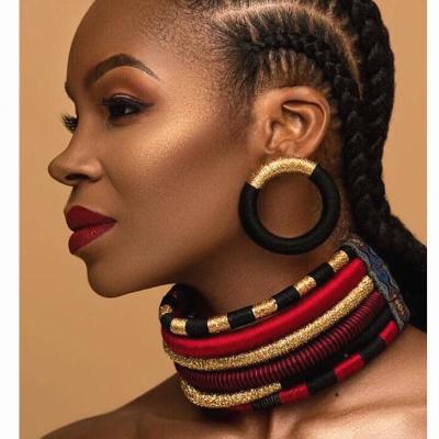 China CLASSIC Statement Necklace Sets Multilayer Woven African Fashion Jewelry Sets Circle Necklace And Chain Earring Choker Jewelry Sets for sale