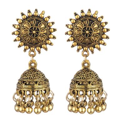 China Vintage Diana Fashion Traditional Jewelery Women's Indian Style Gold Earring Jhumki Jhumka Earring Jhumki Jhumka Earrings for sale