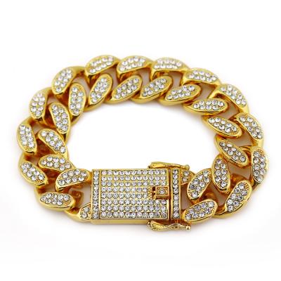 China CLASSIC Buckle Bracelets Butterfly Bracelet Hip-Hop Gold Plated Men&'s S Bracelet Full Of Diamond Cuban Bracelet for sale