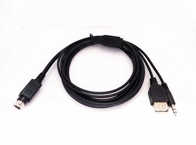 China Audio Aux-Input & 5V USB Charge Cable Mini-Din to 3.5mm audio & USB For GROM audio for sale