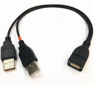 China USB 2.0 A Female plug to 2 dual USB A Male jack Y splitter Hub adapter Cable for sale