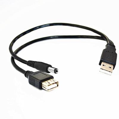 China 5V DC Power Cable USB Male to 5.5mm Barrel Connect Y Splitter power cable for sale