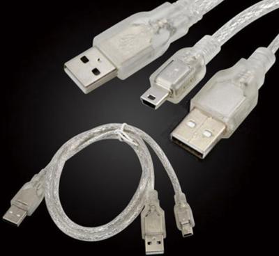 China HDD Hard Drive USB 2.0 A male to A Male + MINI 5pin Male Plug Data Y Cable for sale