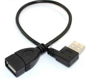 China USB A female to USB A Male right angle adapter cable for sale