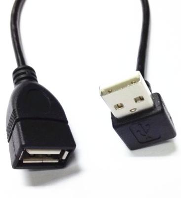 China Down angle USB 2.0 A male to female extension cable for sale