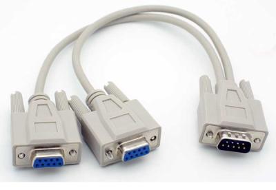 China 9 Pin DB9 male to dual Female Y Splitter cable for sale