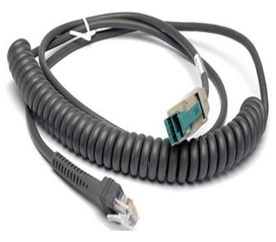 China CBA-U14-C09ZAR Coiled 12V powered USB to RJ45 10P10C Cable for Motorola Symbol Scanner for sale