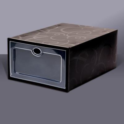 China Thickened type viable plastic storage box household goods shoe cabinet drawer transparent shoe box for sale