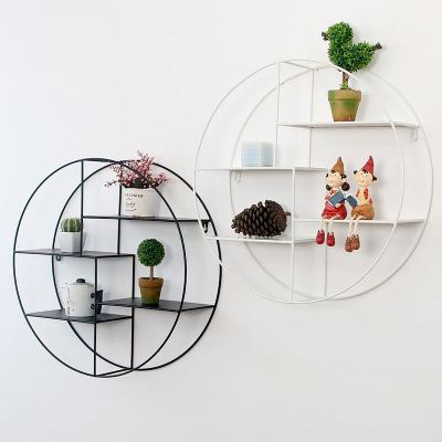 China Modern Minimalist Nordic Minimalist Art Iron Wall Storage Racks Display Stand Creative Storage Racks And Racks for sale