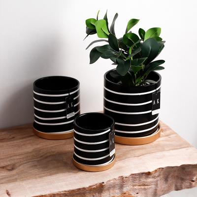 China Europe Flowerpot Ceramic European Style Simple Literary Personality Plant Potted Plant Pot Large With Support for sale