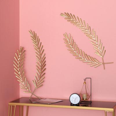 China Nordic Minimalist Wheat Ear Wall Decoration Restaurant Home Light Luxury Metal Wrought Iron Opens Wall Decoration for sale