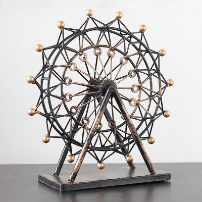 China Retro Rotating European Style Eco-friendly Ferris Wheel Desk Decorations Metal Creative Home Crafts for sale