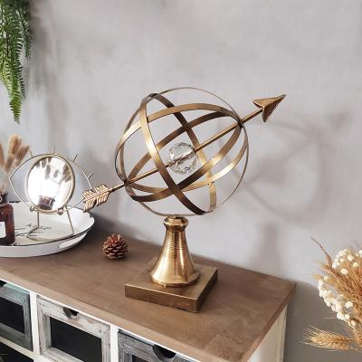 China Eco-friendly Wrought Iron Home Living Room Office Decoration Supplies Globe Ornaments Home Decoration for sale