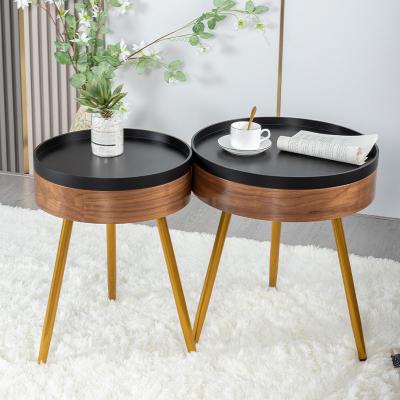 China Nordic minimalist extendable round table living room sofa side table bedroom bedside coffee table for sale