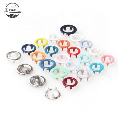 China Other High Quality Colorful Metal Fork Ring Snap Stud Buttons For Clothes Women Ring Snap Button for sale