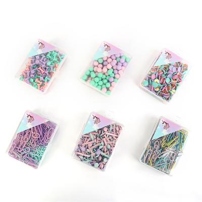 China Hot selling colorful paper clips push pins LANTIAN factory wholesale school home office fasteren and so on big PP OEM product for sale