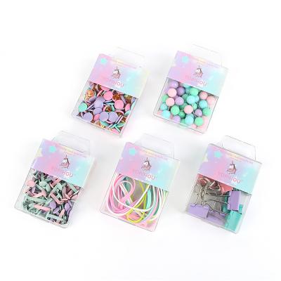 China Hot selling colorful paper clips push pins LANTIAN factory wholesale school home office fasteren PS box for sale