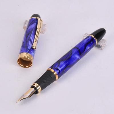 China 2019 Soft New Arrival Writing Ink Luxury Glow Blue Fountain Pen High Quality Metal Inking Pens For Office Supplies School Supplies for sale