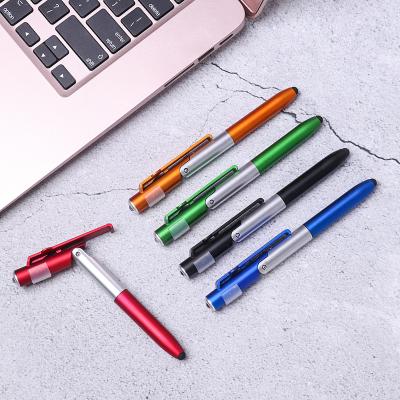 China office & School Pen Folding 4-in-1 Multifunctional Tip Pen Screen Stylus Touch Pen With LED Pen Mobile Phone Lightweight Portable Capacitive Stand for sale