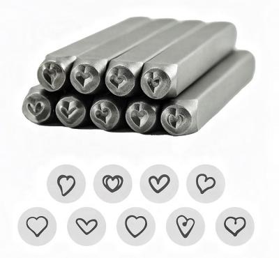 China Carbon Steel Heart Shape Stamps 6mm 1/4