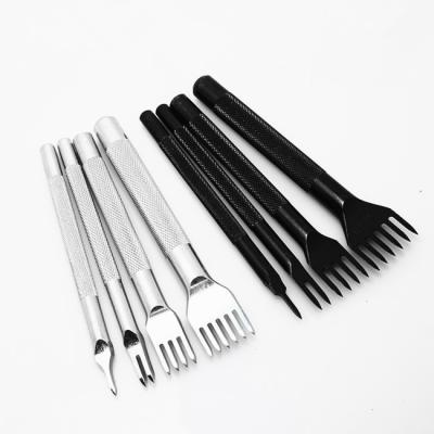 China YIFENG Easy to Use 4mm Tool Kits 1/2/4/6 Fork DIY Diamond Lacing Stitching Chisel Punch Leather Craft Set for sale