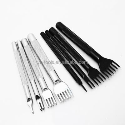 China YIFENG Easy to Use 4mm Tool Kits 1/2/4/6 Fork DIY Diamond Lacing Stitching Chisel Punch Leather Craft Set for sale