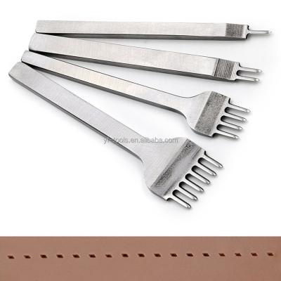 China 4mm Easy to Use Set of 4 Leather Craft Tools Puncher Stitching Tool 1+2+4+6 Fork for sale