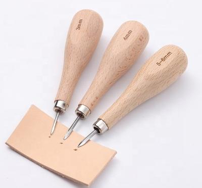 China Easy to Use Wood Handle Craft Needle Leather Awl, Leather or Shoe Awl Quilting Hand Tool for sale