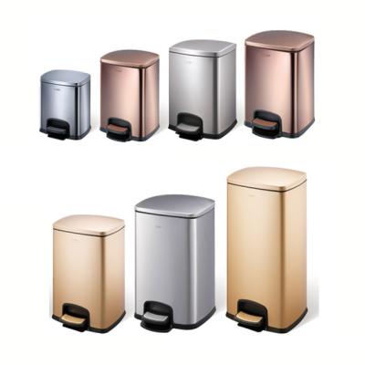 China Nordic 5l 8l 12l 20l 30l 40l 50l Stainless Steel Pedal Foot Kitchen Trash Can Household Garbage Bin Hotel Room Trash Can for sale