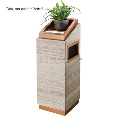 China 2022 Viable New Luxury Hotel Lobby Marble Soot Storage Bin Waste Recycling Bin for sale