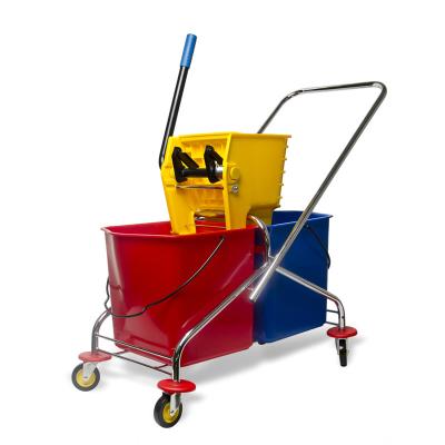 China Yellow Broom Cleaning Wringer Bucket Broom Plastic Side Wringer Direct Viable Factory 50 Liters Plastic Side Wringer for sale