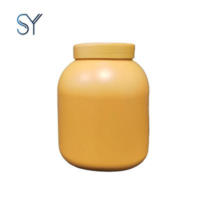 China Durable Amber Round Capsule Medicine Packing Jar Empty Pill Container With Protective Cap Round Packing Bottle for sale