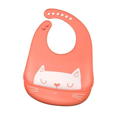 China BPA Free 2021 Wholesale BPA Free Cute Cartoon Baby Silicone Bibs Set Kids Silicone Plates Waterproof Silicone Baby Bib for sale