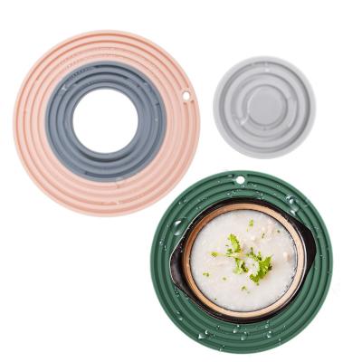 China Creative Viable Three-in-One Silicone Insulation Multi-Functional Mat Table Mat Place Mat Coaster Cup Heat Resistant Non-Slip Pad for sale