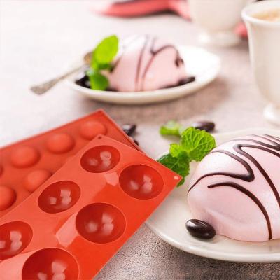 China Good Grade BPA Chocolate Cake Mold Sustainable Hot Selling Silicone Baking Baking Mold Hemispherical Free Non-Stick Silicone Mold for sale