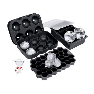 China Factory Direct Selling Whiskey Silicone Ice Ball Mold Viable Round Square Box Ice Hockey Mold for sale