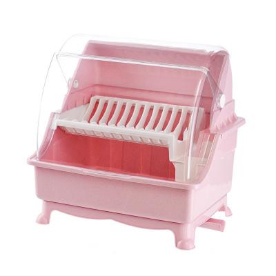 China Durable Large Capacity Double-Layer Plastic Dishes Rack Kitchen Dish Drying Rack Rack Dish Drainer Rack for sale