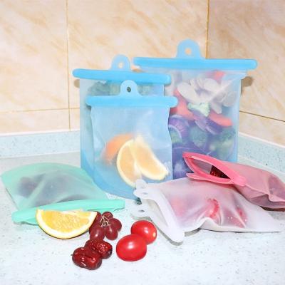 중국 Sustainable Refrigerator Fresh-keeping Bag Multifunctional Vacuum Platinum Silicone Bags Set Reusable Food Grade Silicone Food Storage Bag 판매용