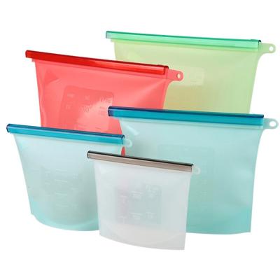 중국 Kitchen Viable Freezer Bag Household Refrigerator Food Grade Platinum Silicone 500ml Reusable Ziplock Sealed Food Storage Bag 판매용