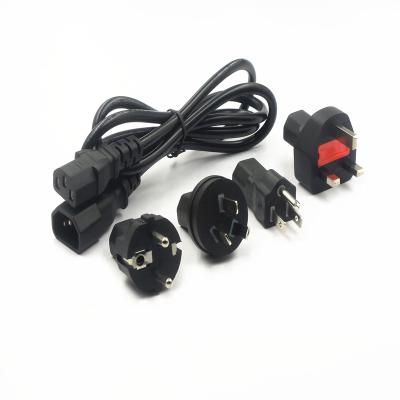 China Consumer Electronics Male To Female IEC C13 To C14 Extension Cord With AU EU US UK Plugs for sale