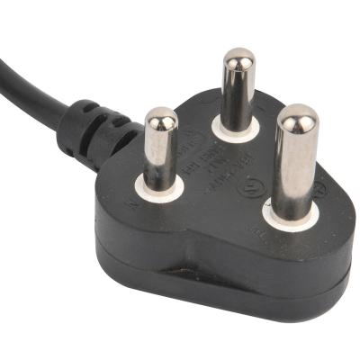 China Power Supply South Africa Plug AC Power Adapter Cord IEC 5 AC Power Cord Cable with South Africa Plug for sale