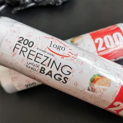 China HDPE Freezer Sandwich Bag Flat Food Vegetable Bags Folding Plastic Ice Cream Bag On Roll for sale