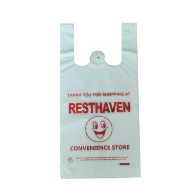 China Wholesale Disposable Plastic Shopping Bag Carry Heavy Poly Plastic Printed T-shirt Bag for sale