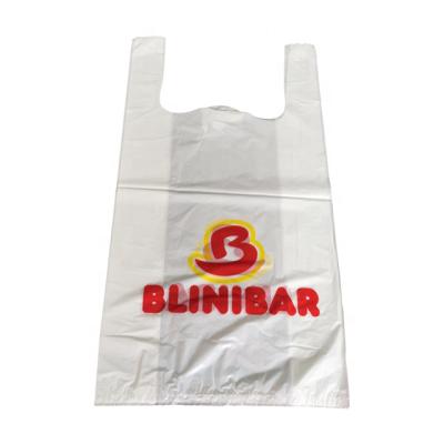 China Factory Recyclable Hot Sale Plastic Shopping Bag T-shirt Bag For Supermarket for sale